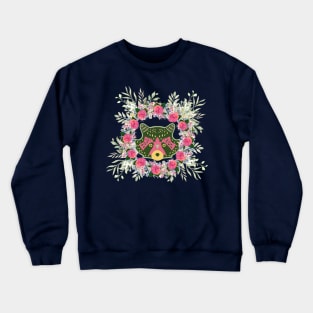Hippie Floral Raccoon Crewneck Sweatshirt
